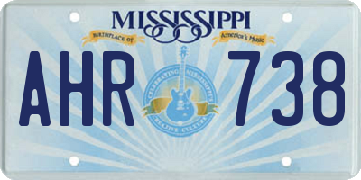 MS license plate AHR738