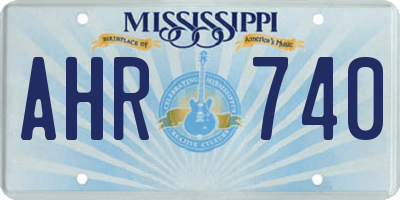 MS license plate AHR740