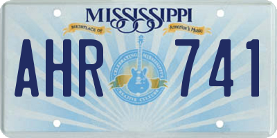 MS license plate AHR741