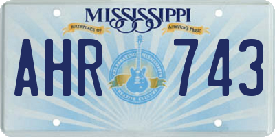 MS license plate AHR743
