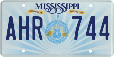 MS license plate AHR744