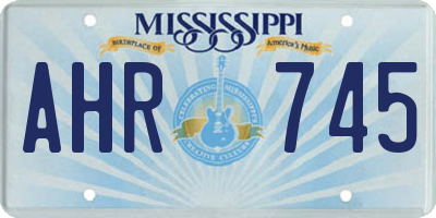 MS license plate AHR745