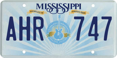 MS license plate AHR747
