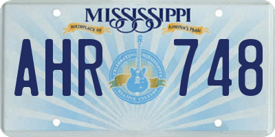 MS license plate AHR748