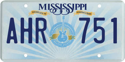 MS license plate AHR751