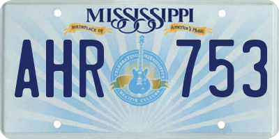 MS license plate AHR753