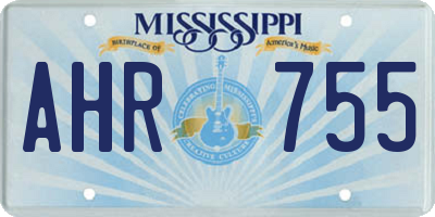 MS license plate AHR755