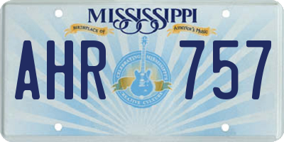 MS license plate AHR757