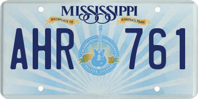 MS license plate AHR761