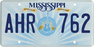 MS license plate AHR762