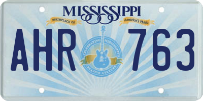 MS license plate AHR763