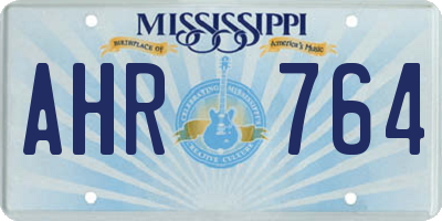 MS license plate AHR764