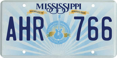 MS license plate AHR766