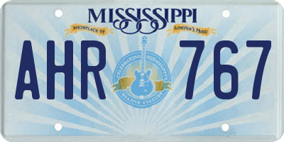 MS license plate AHR767
