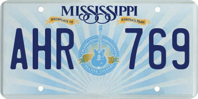 MS license plate AHR769