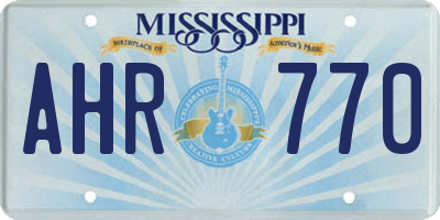 MS license plate AHR770