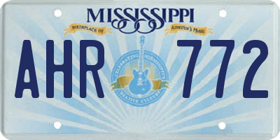 MS license plate AHR772