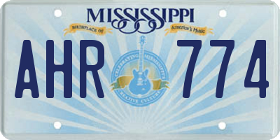 MS license plate AHR774