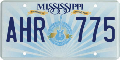 MS license plate AHR775