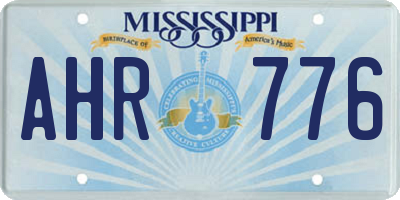 MS license plate AHR776