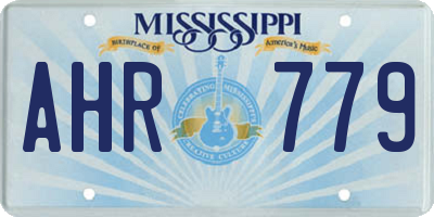 MS license plate AHR779
