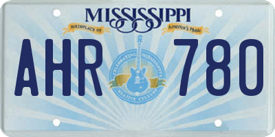 MS license plate AHR780