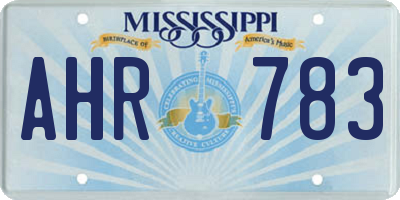MS license plate AHR783