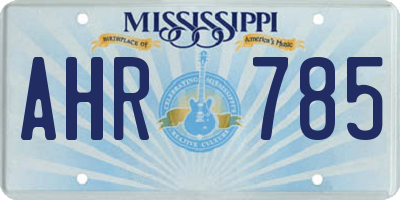 MS license plate AHR785