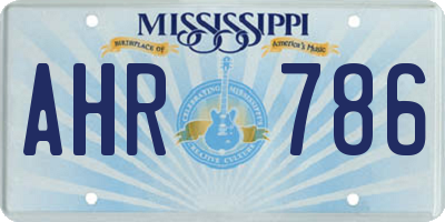 MS license plate AHR786
