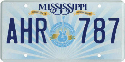 MS license plate AHR787