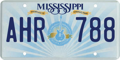 MS license plate AHR788