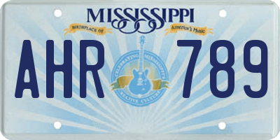 MS license plate AHR789