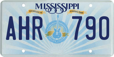 MS license plate AHR790