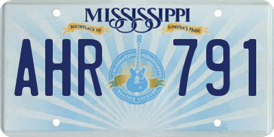 MS license plate AHR791