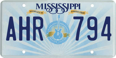 MS license plate AHR794