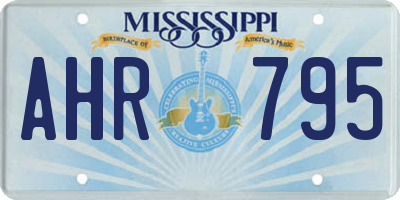 MS license plate AHR795