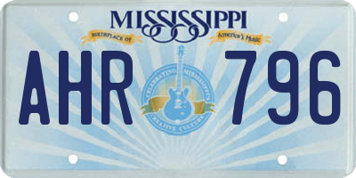MS license plate AHR796