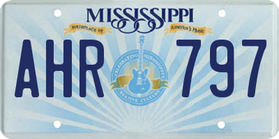 MS license plate AHR797