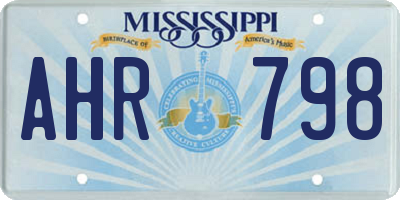 MS license plate AHR798