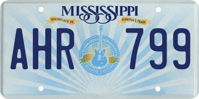 MS license plate AHR799