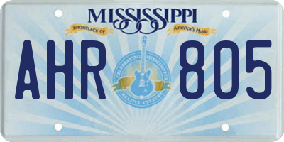 MS license plate AHR805