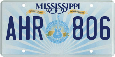 MS license plate AHR806