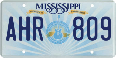 MS license plate AHR809