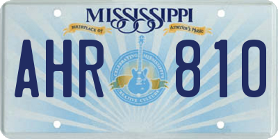 MS license plate AHR810