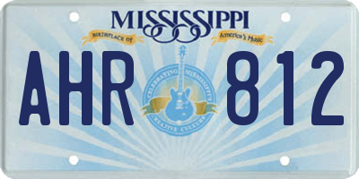 MS license plate AHR812