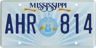 MS license plate AHR814