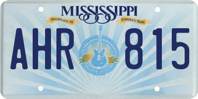 MS license plate AHR815