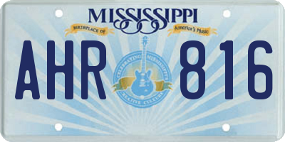 MS license plate AHR816