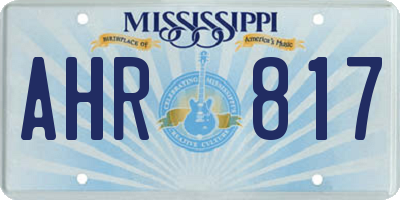 MS license plate AHR817