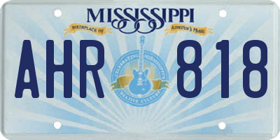 MS license plate AHR818